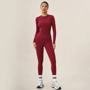Long Sleeve Slim Top & High Waist Leggings Active Set