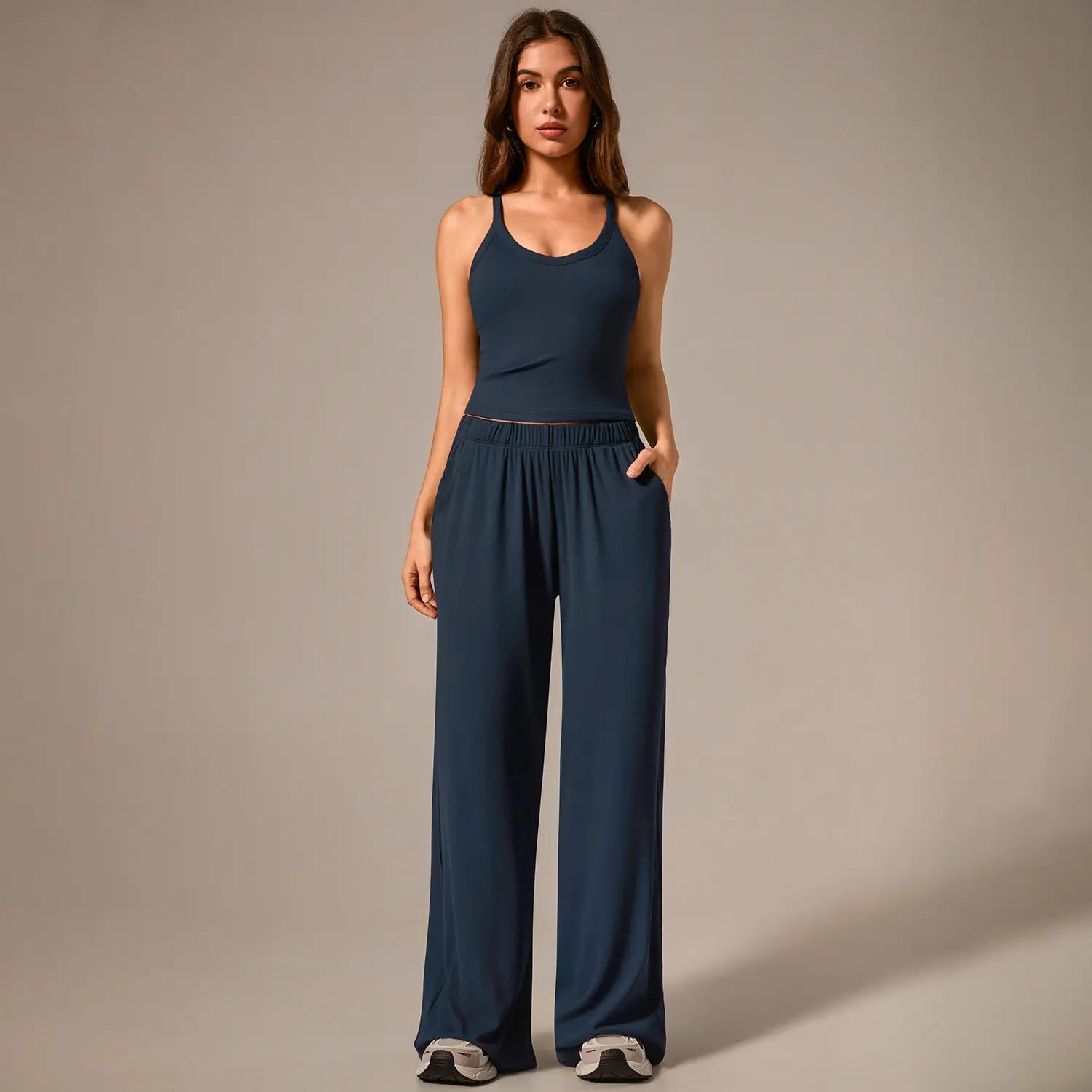 TimeOFF Women's Ribbed Two-Piece Set