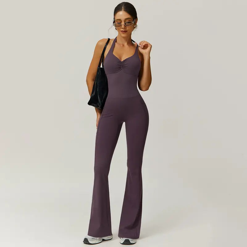 TimeOFF Women's Halter Neck Jumpsuit