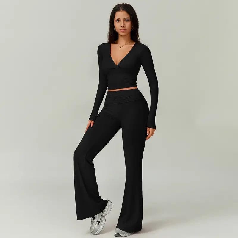 TIMEOFF Women's 2-Piece High Stretch Sporty Activewear Set