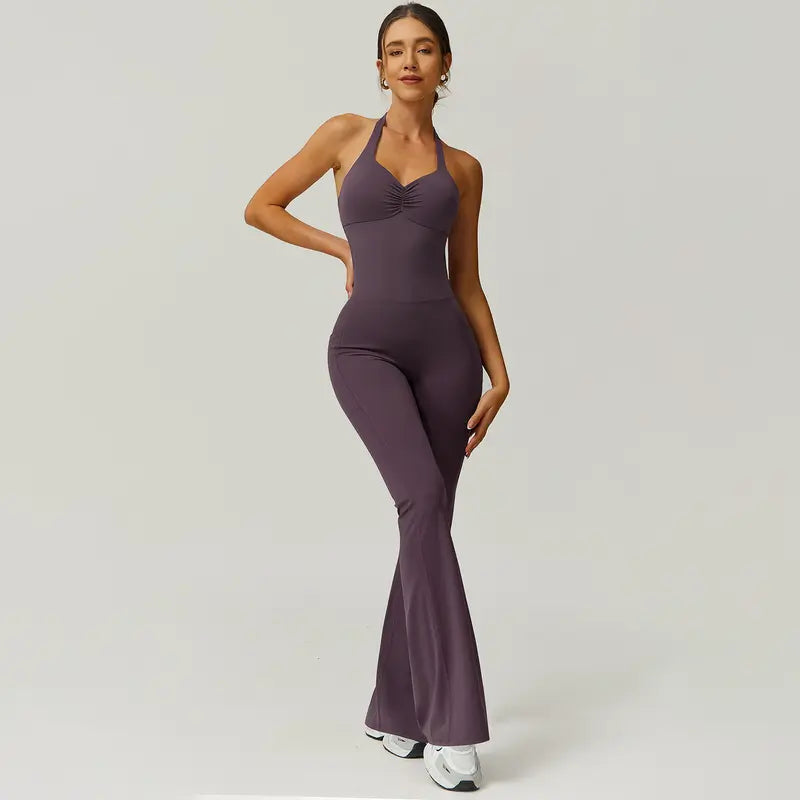 TimeOFF Women's Halter Neck Jumpsuit