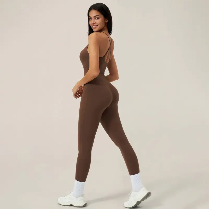 TimeOFF Women's Seamless Athletic Jumpsuit