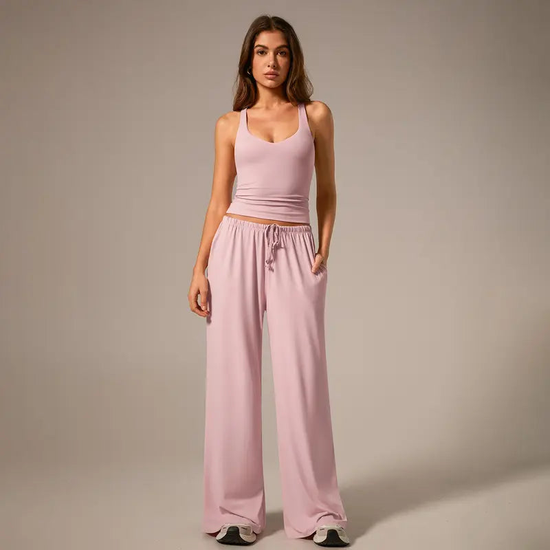 TIMEOFF Women's 2-Piece Sleeveless Activewear Set