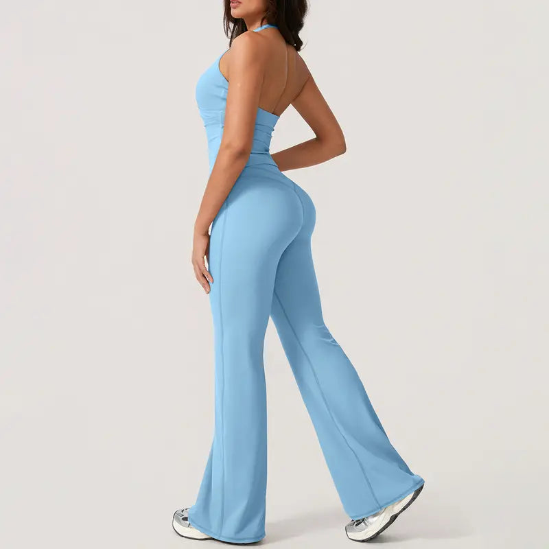 TimeOFF Women's 2-Piece  Deep V-Neck Activewear Set
