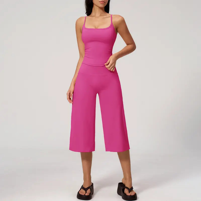 TIMEOFF Women's 2‑Piece Adjustable Strap Workout Set