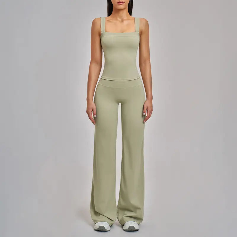 TIMEOFF Women's Cutout Hollow Back Wide Leg Shaping Yoga Jumpsuit