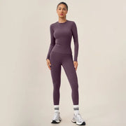 Long Sleeve Slim Top & High Waist Leggings Active Set