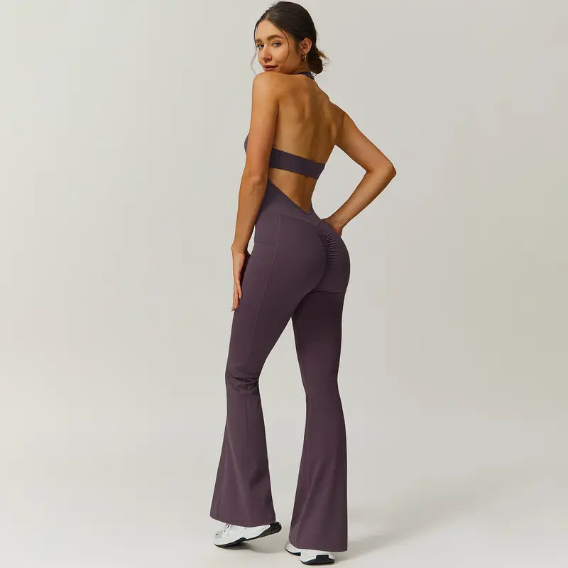 TimeOFF Women's Halter Neck Jumpsuit