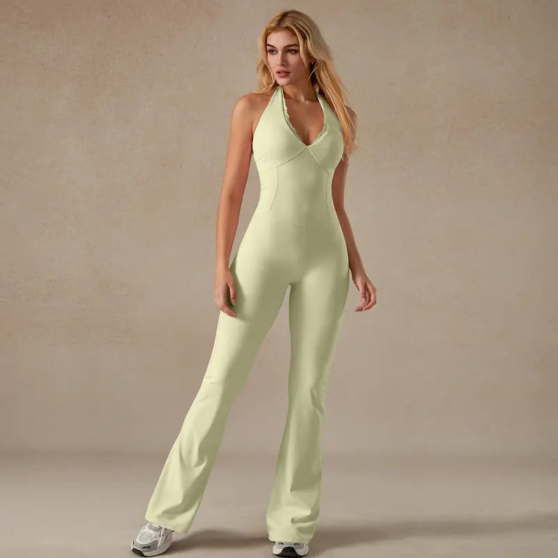 TIMEOFF Women's Backless Halter Sporty Jumpsuit