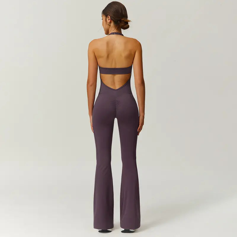 TimeOFF Women's Halter Neck Jumpsuit