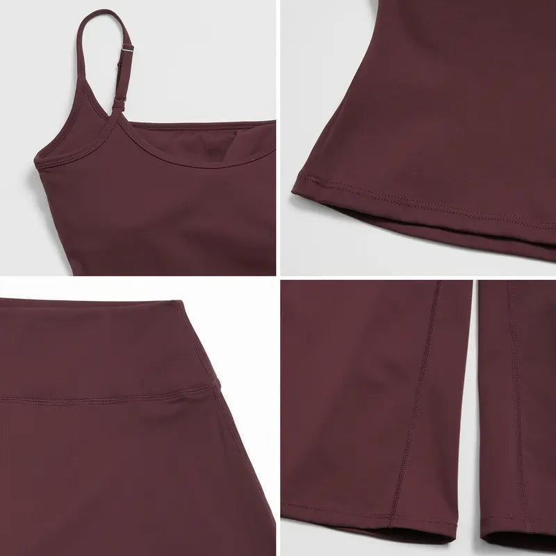 TIMEOFF Women's 2‑Piece Adjustable Strap Workout Set